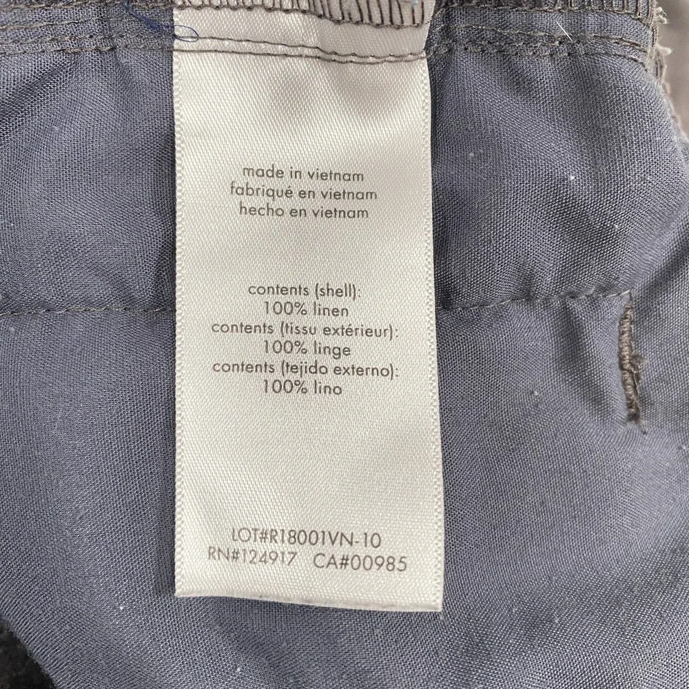 Onia Womens 100% Linen Drawstring Pants XL Brown Beach Vacation Travel Elastic - Picture 9 of 14